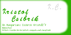 kristof csibrik business card